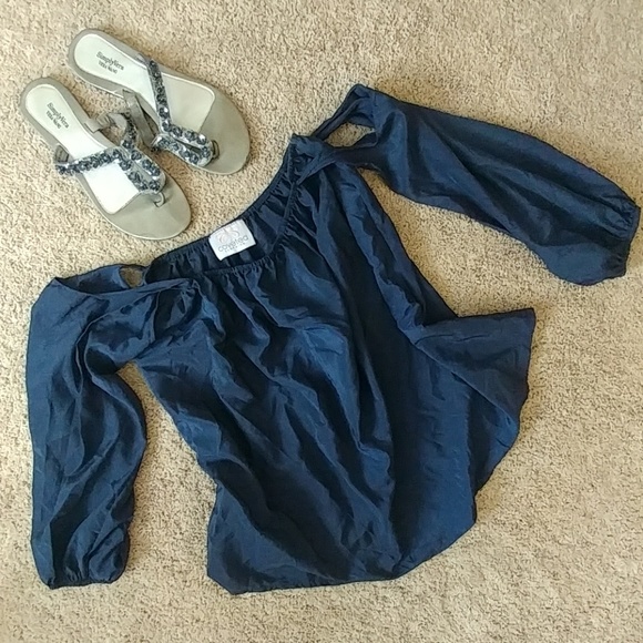Coveted Clothing Tops - Coveted Clothing Silky Navy Top